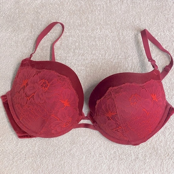 LA Senza Red Lace Beyond Sexy Classic Plunge Bra 38D - Picture 14 of 14